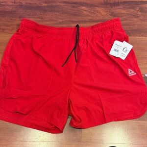 Reebok Red Moisture Management  Sports Shorts